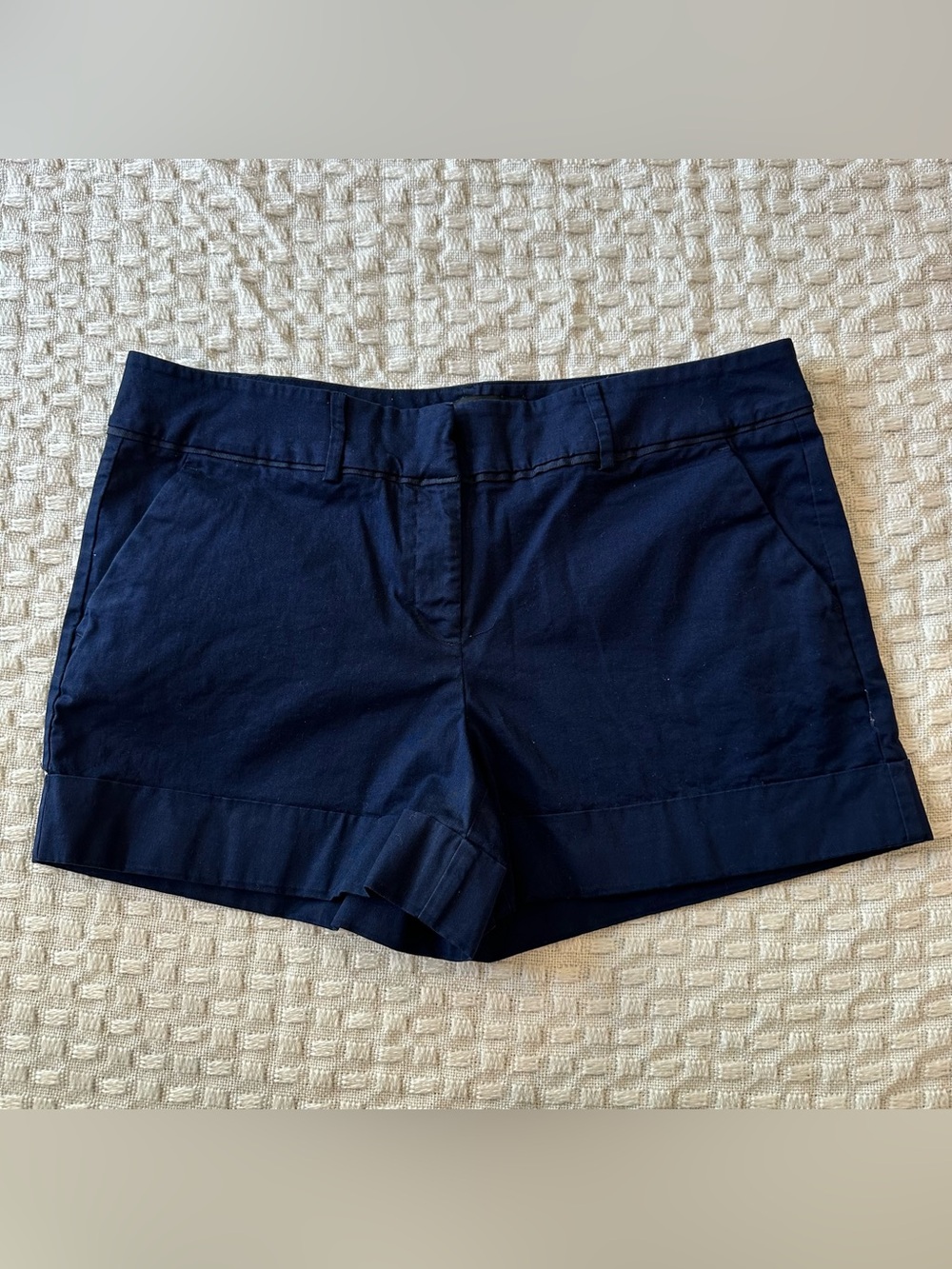 7th Avenue Women's Navy Cotton Blend Shorts Size 12